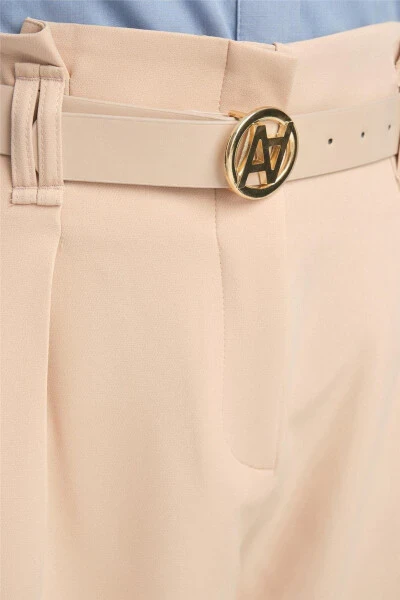 Armine Belted Palazzo Pants ORT2519 Beige - 4