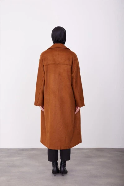 Armine Bitta Tugmali Palto 23K7202 Tabak - 6