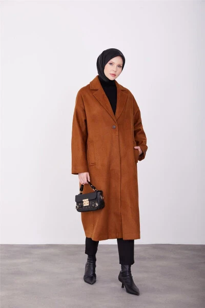 Armine Bitta Tugmali Palto 23K7202 Tabak - ARMINE (1)
