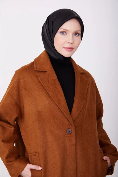 Armine Bitta Tugmali Palto 23K7202 Tabak - 4