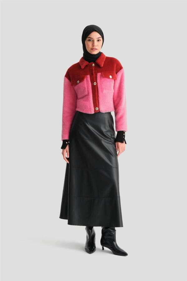 Armine Block Color Plush Jacket - 8