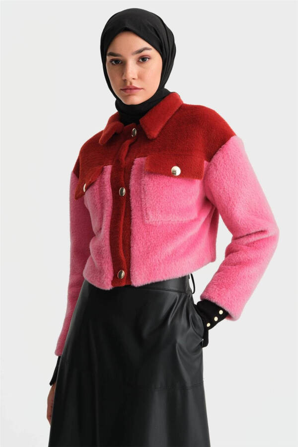 Armine Block Color Plush Jacket - 2