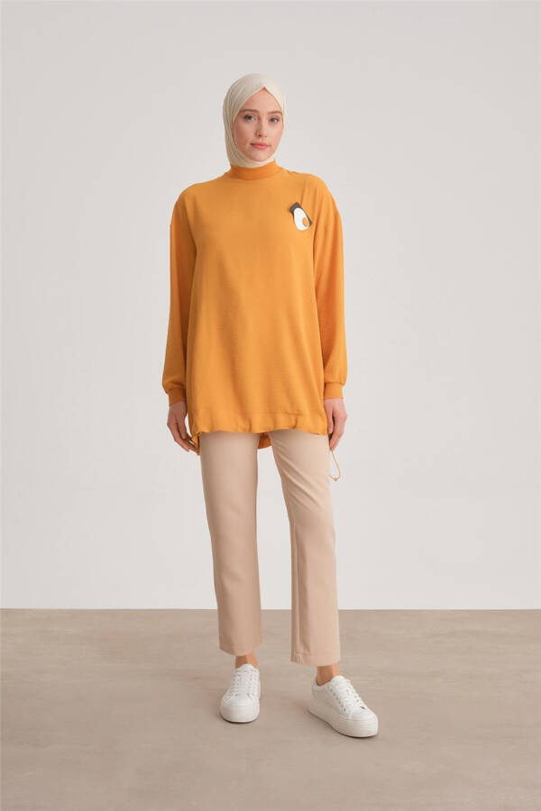 Armine broached blouse, Medium size (3100), Ginger color. - 9