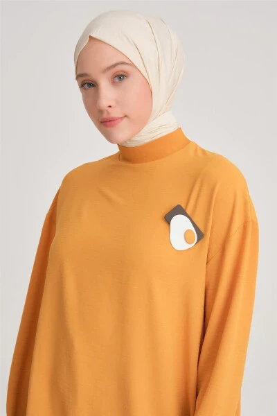 Armine broached blouse, Medium size (3100), Ginger color. - ARMINE
