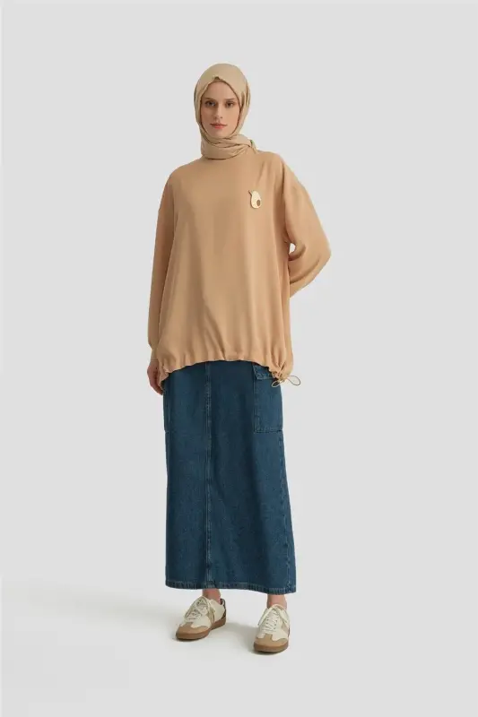 Armine Brooch Blouse Ort3100 Biscuit - 1