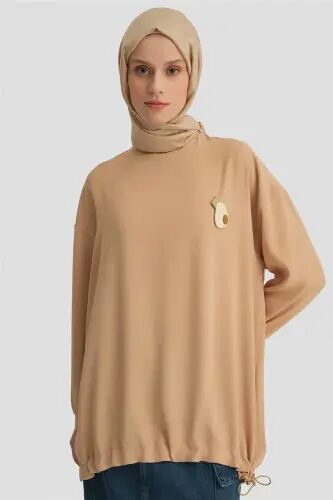 Armine Brooch Blouse Ort3100 Biscuit - 2