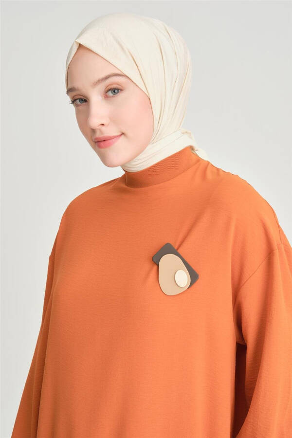 Armine Brooch Blouse Ort3100 Cinnamon - 6
