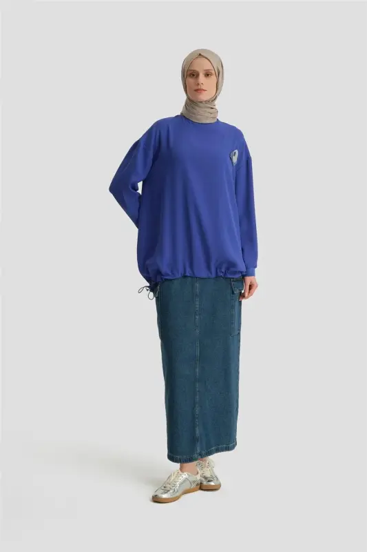 Armine Brooch Blouse Ort3100 Purple Blue - ARMINE