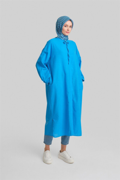 Armine Brooch Tunic Dress 24Y4107 Blue - ARMINE