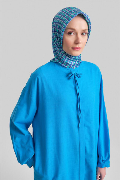 Armine Broshli Tunik Ko'ylak 24Y4107 Moviy - 4