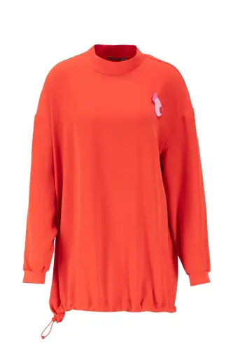 Armine Broşlu Bluz Ort3100 Kırmızı 