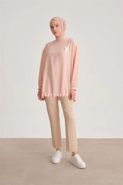 Armine Broşlu Bluz Ort3100 Somon - 10