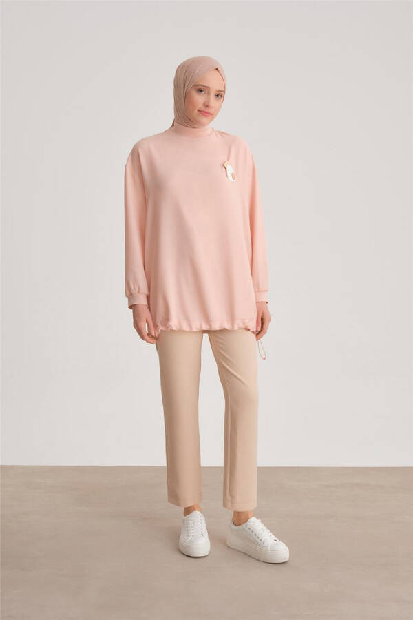 Armine Broşlu Bluz Ort3100 Somon - 3