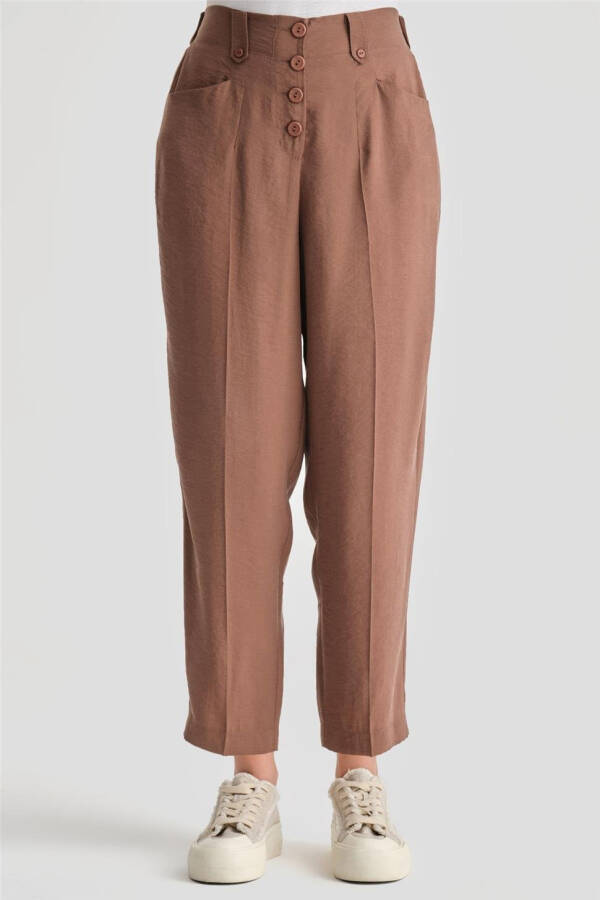 Armine Buttoned Modal Trousers 24K2621 Bitter Coffee - 7