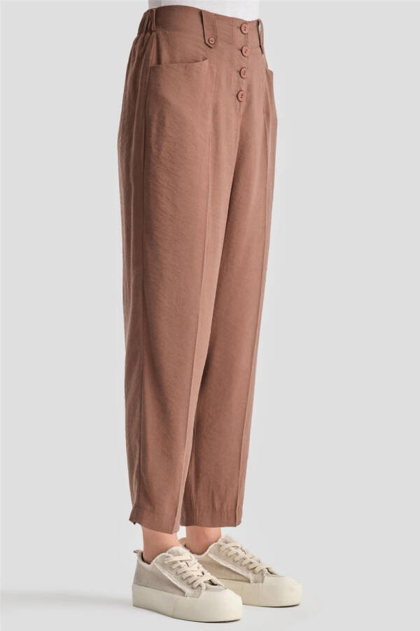 Armine Buttoned Modal Trousers 24K2621 Bitter Coffee - 8