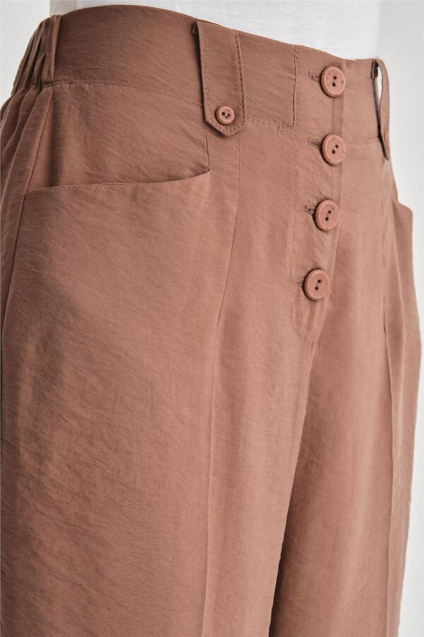 Armine Buttoned Modal Trousers 24K2621 Bitter Coffee - 9