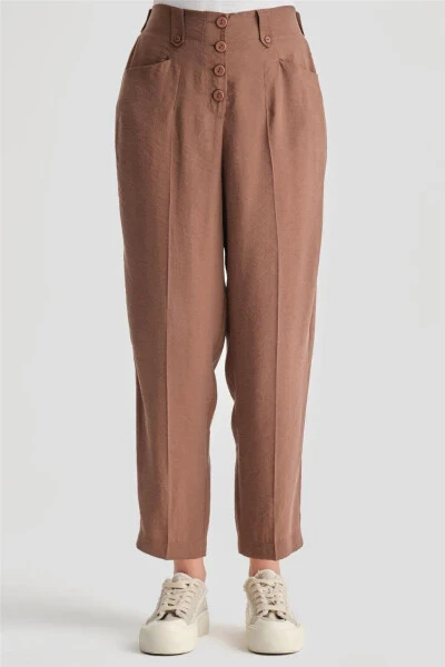 Armine Buttoned Modal Trousers 24K2621 Bitter Coffee - ARMINE (1)