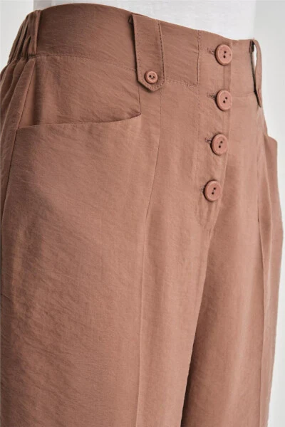 Armine Buttoned Modal Trousers 24K2621 Bitter Coffee - 4