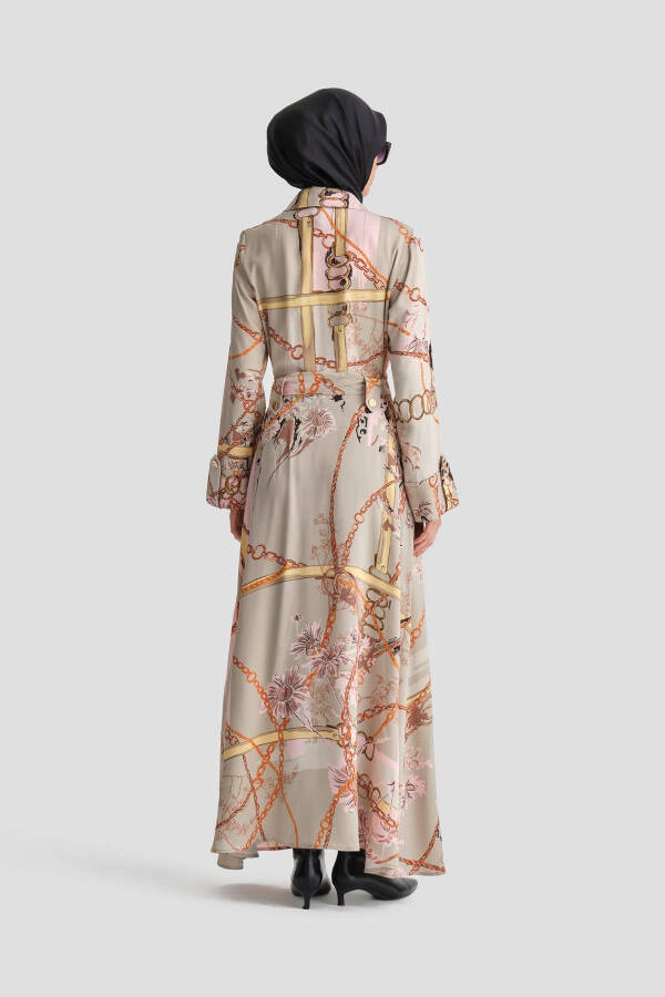 Armine Chain Pattern Dress, 24K9901 Hazelnut - 12