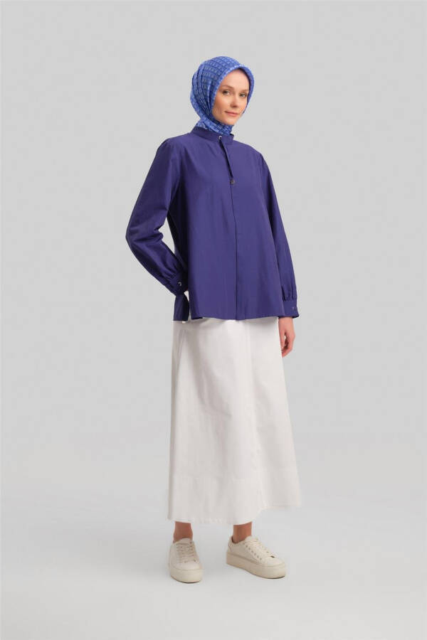 Armine chiziqli tafsilotli ko'ylak 24Y3532 Lilac - 3