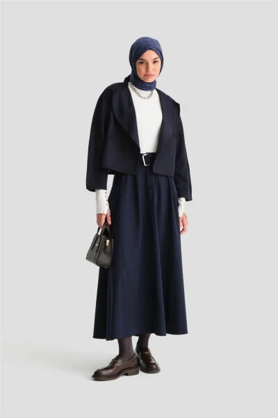 Armine Çoban Dikişli Hırka 25K5715 Lacivert 