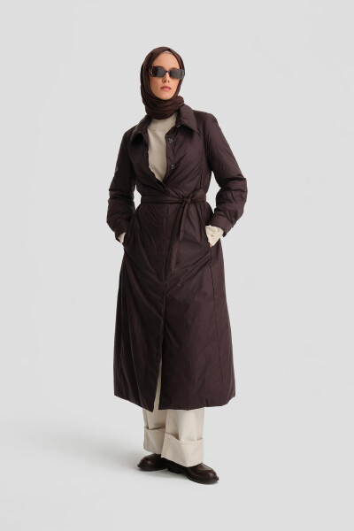 Armine Convertible Belted Quilted Coat 24K7602 Brown - 2