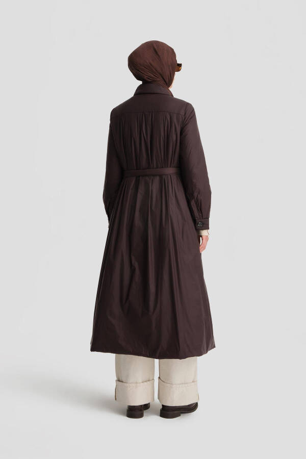 Armine Convertible Belted Quilted Coat 24K7602 Brown - 6