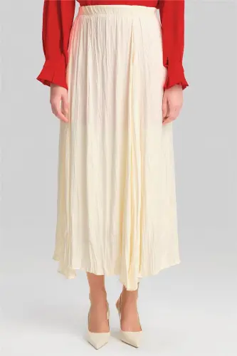 Armine Crinkled Look Pleated Skirt 24Yd5601 Ecru - 3