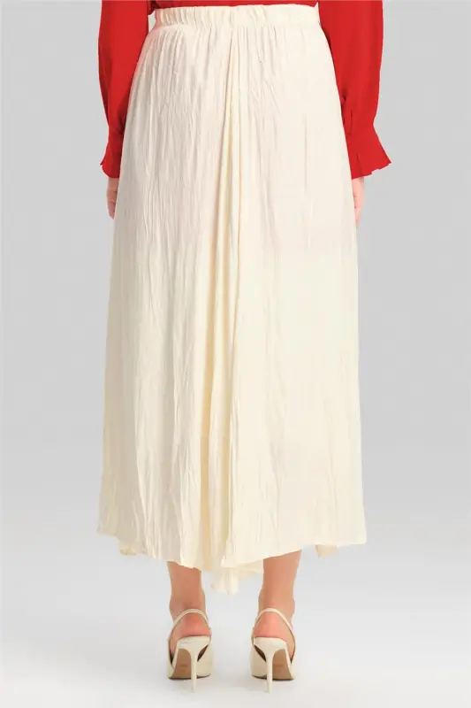 Armine Crinkled Look Pleated Skirt 24Yd5601 Ecru - 6