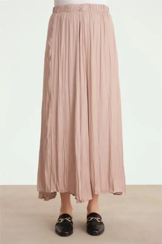 Armine Crinkled Look Pleated Skirt 24Yd5601 Mink - 3