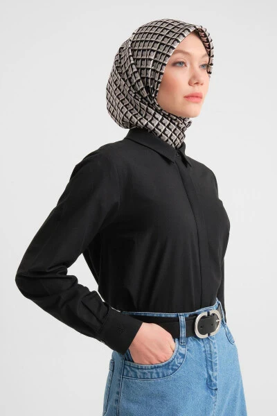 Armine Cuff Logo Basic Shirt 24Y3522 Black - 7