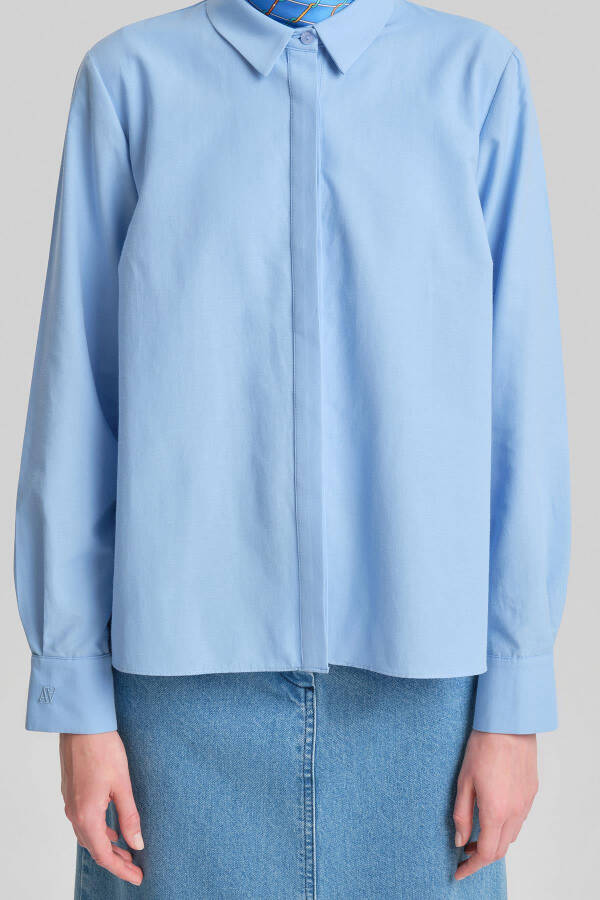 Armine Cuffed Logo Basic Shirt 24Y3522 Gray Blue - 7