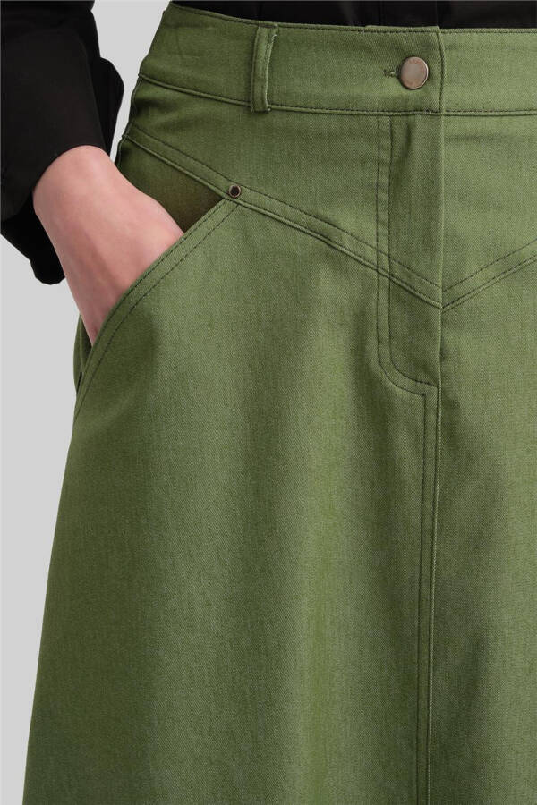 Armine Denim A-line Skirt 24Y1604, green. - 11