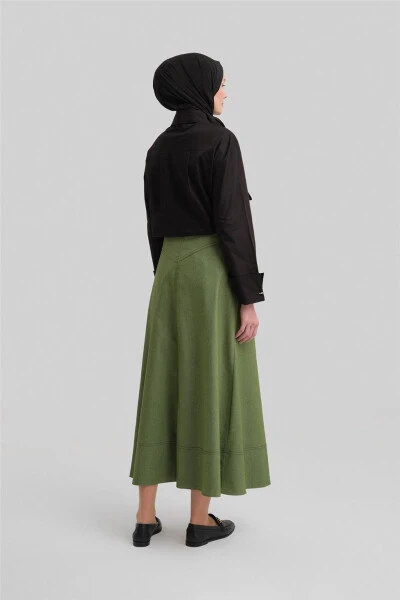 Armine Denim A-line Skirt 24Y1604, green. - 12