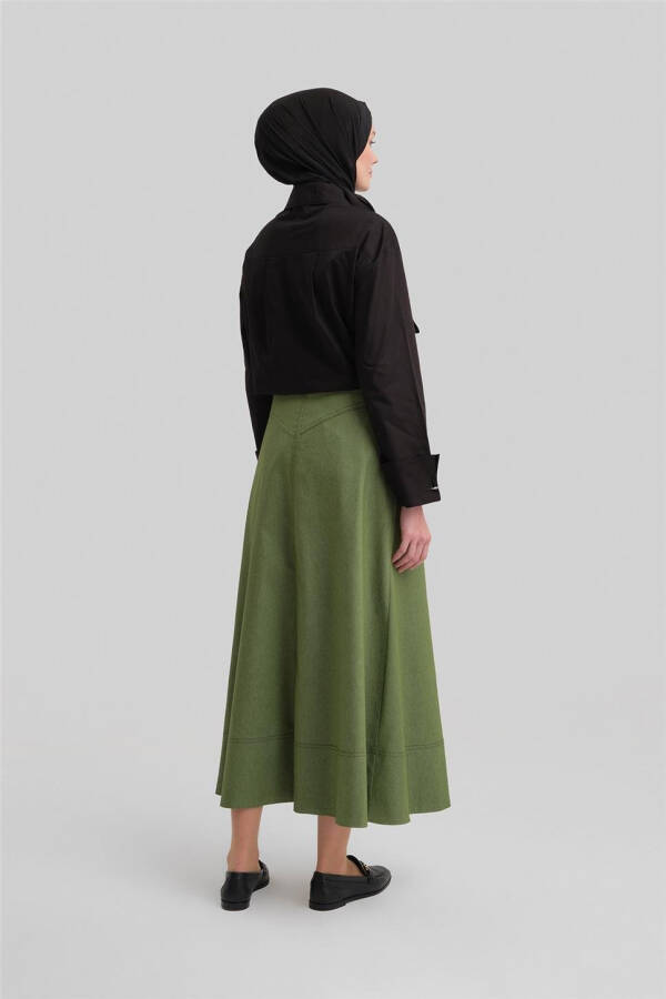Armine Denim A-line Skirt 24Y1604, green. - 12