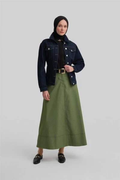 Armine Denim A-line Skirt 24Y1604, green. - ARMINE