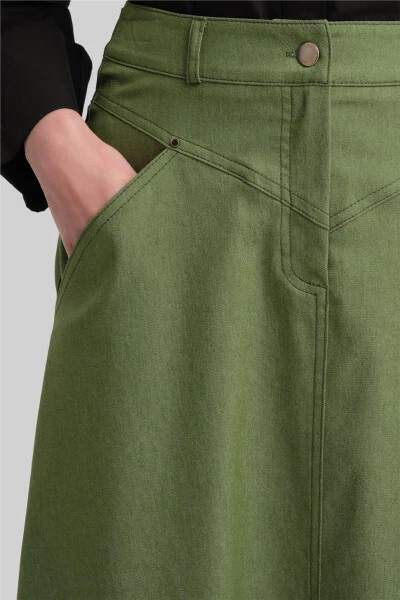 Armine Denim A-line Skirt 24Y1604, green. - 5