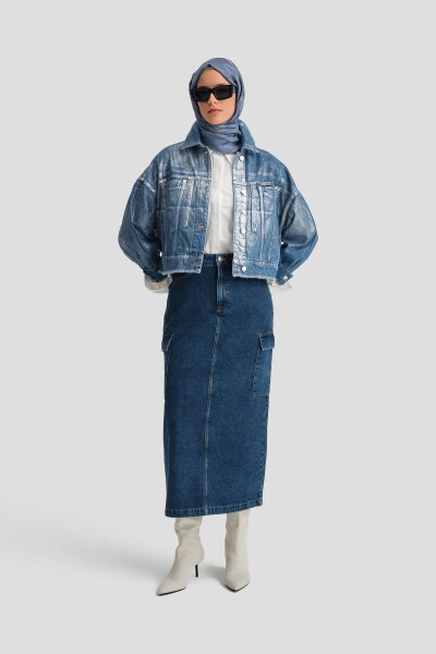 Armine Denim Ceket 24Kd3413 Açık Mavi - 5