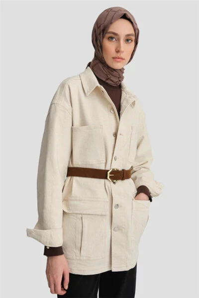 Armine Denim Jacket 24KD3403 Beige - 5