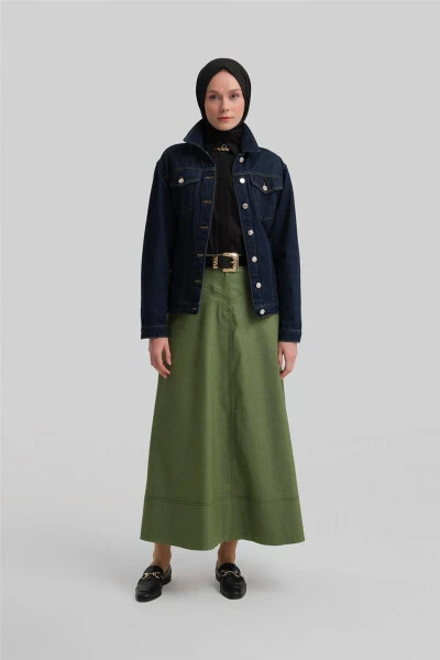 Armine Denim Klosh Yubka 24Y1604, yashil rangda. - ARMINE (1)