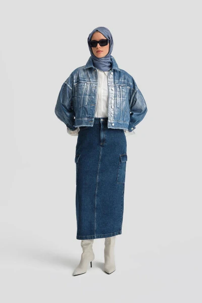 Armine Denim Ko'ylagi, 24Kd3413, Ochchiq Ko'k - 3