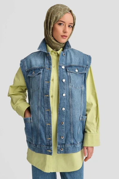 Armine Denim Vest 24Kd3414 Light Blue - ARMINE (1)