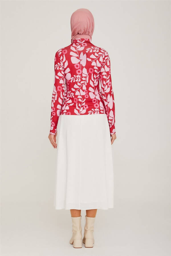 Armine Desenli İç Bady 22K3206 Kırmızı - 12