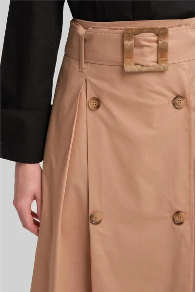 Armine Double Button Cotton Skirt 24Y1601 Camel - 9