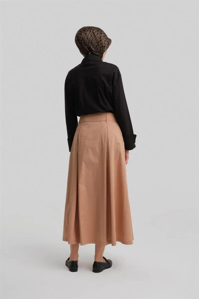 Armine Double Button Cotton Skirt 24Y1601 Camel - 5