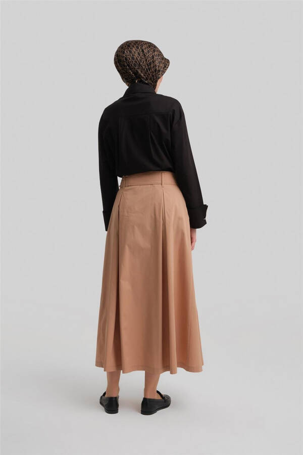 Armine Double Button Cotton Skirt 24Y1601 Camel - 5