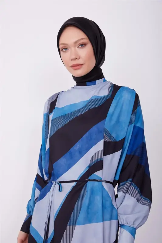 Armine Elbise 23K9673 İndigo - 1