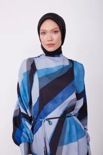 Armine Elbise 23K9673 İndigo - 4