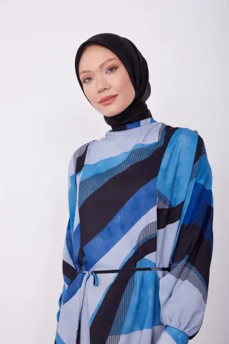 Armine Elbise 23K9673 İndigo - 5