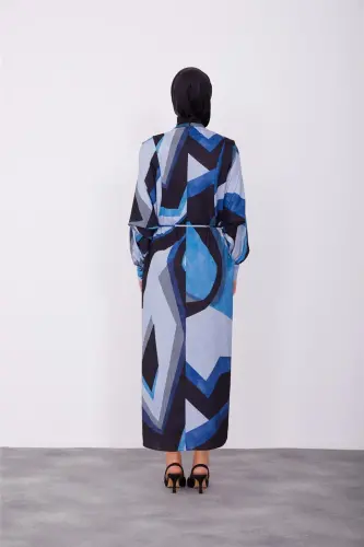 Armine Elbise 23K9673 İndigo - 6